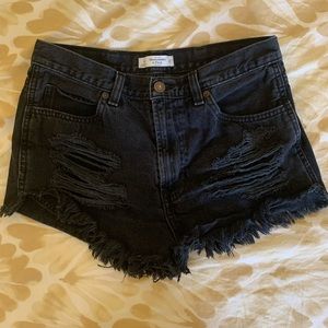 High waisted black shorts